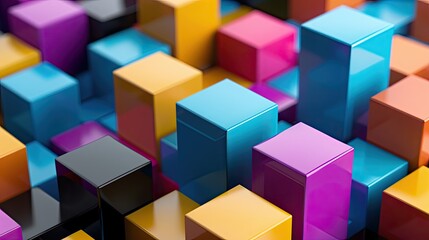 Fototapeta premium Colorful Blocks Stacked in a Tower Formation for Creative Projects