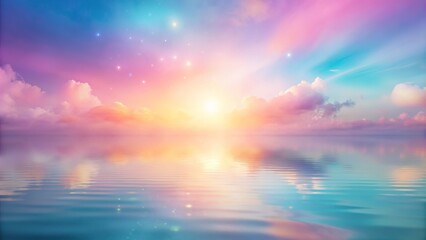 Obraz premium Ethereal abstract background featuring a soft, serene gradient of pastel hues, evoking a sense of calmness and tranquility, perfect for digital designs and visuals.