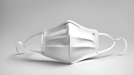 White Protective Face Mask with Blue Straps for Safety and Health Protection