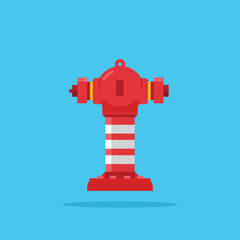 red fire hydrant pillar icon. fire extinguisher equipment illustration. suitable for poster and web icon use