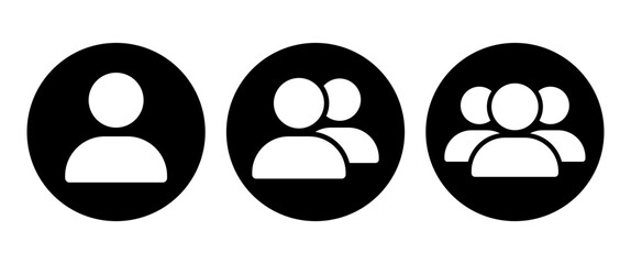Black Group of people Button, Teamwork Vector Icon Set, Network, Connection symbol, Communicate Infographic, Businerr and Social Grphic Elements
