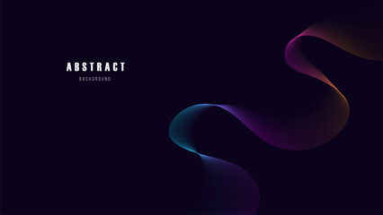 Abstract Flowing Gradient Waves on Dark Background in vibrant gradient colors on a dark background. The smooth, curved lines create a dynamic and modern design, perfect for creative projects.
