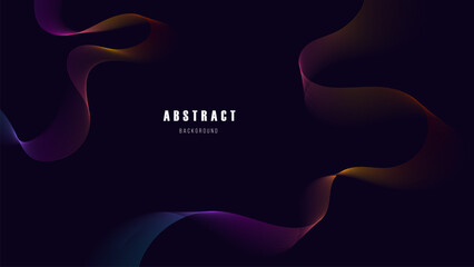 Abstract Flowing Gradient Waves on Dark Background in vibrant gradient colors on a dark background. The smooth, curved lines create a dynamic and modern design, perfect for creative projects.