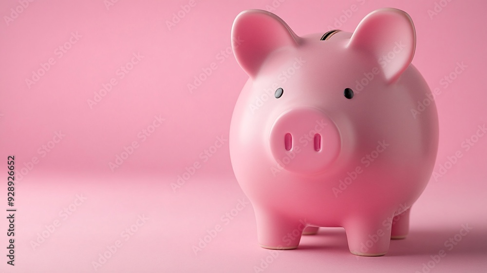 Aufkleber A visual guide showing different methods of saving money such as using a piggy bank investing in stocks or setting up a savings account Stock Photo with copy space