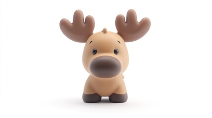 Fototapeta premium Cute 3D Rendered Reindeer Toy