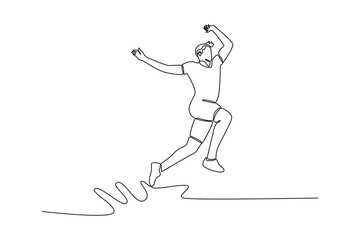 Fototapeta premium Do sports concept. Single line draw design vector graphic illustration.
