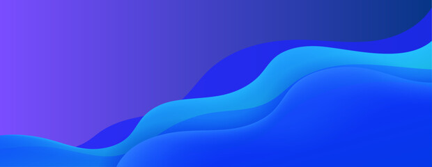 Abstract blue wave background, 3d wave blue banner