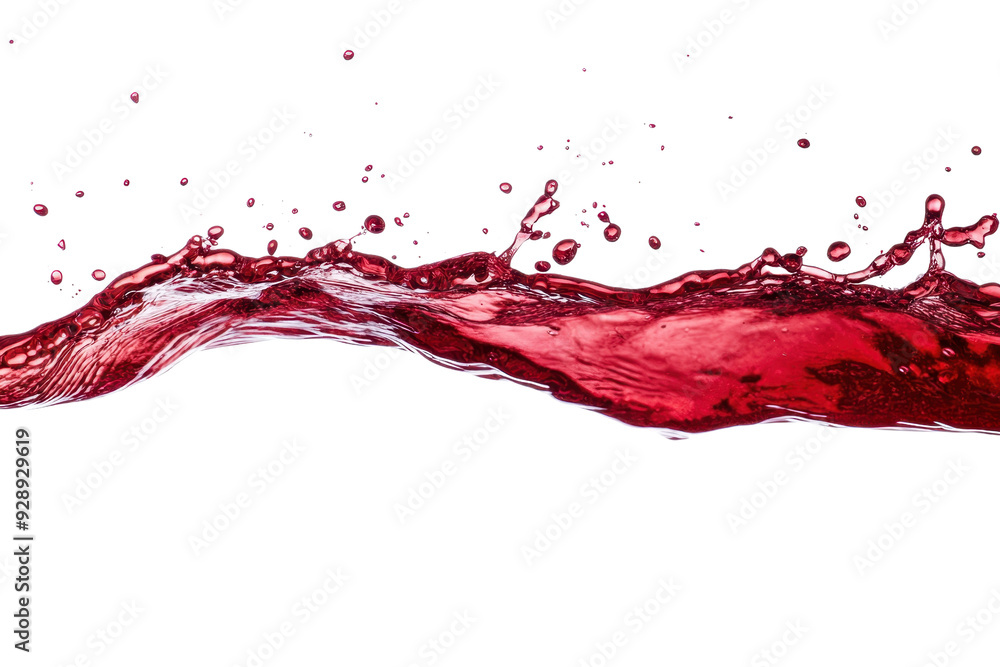 Poster vibrant splash of red liquid against transparent background. capturing dynamic motion and fluidity w