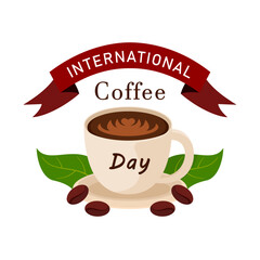 international coffee day vector illustration