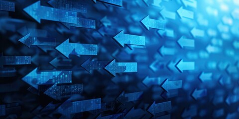 Conversions on Blue Direction Arrow. Finance Transformation and Exchange Rate Concept