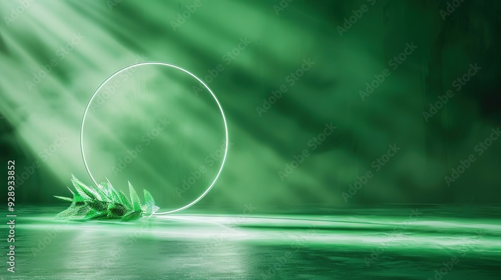 Poster a photo of a round object centered in a room with sunlight streaming through its center