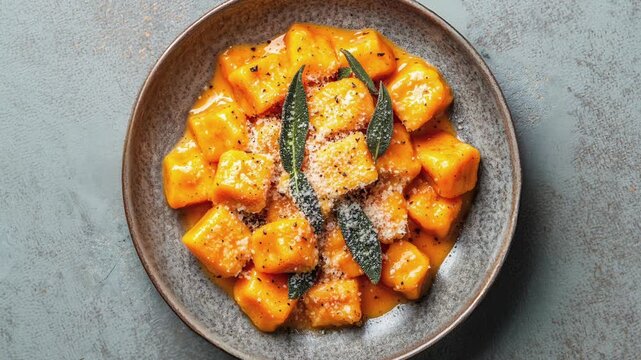 Delicious Homemade Pumpkin Gnocchi with Sage and Parmesan Cheese