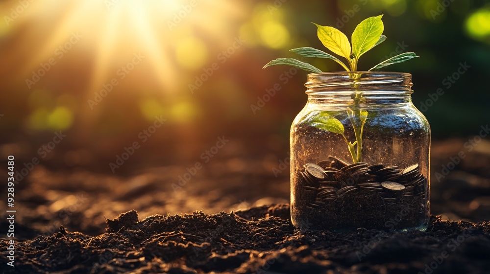 Aufkleber a step-by-step illustration showing how to build wealth over time starting with budgeting and saving