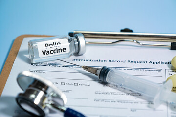 Close-up of Polio Vaccine,Concept of Medical Health