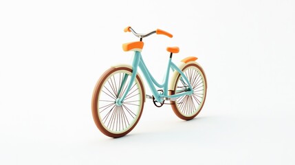 Fototapeta premium Blue Bicycle on White Background