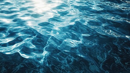 Obraz premium Transparent water surface texture blue ripples sunlight reflections natural fluidity calming aquatic aesthetic ocean vibes visual elegance seamless design minimalistic art peaceful background stunning