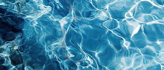 Obraz premium Clear transparent water ripples texture blue surface sunlight reflections fluidity natural aesthetic ocean-inspired art calming visual minimalist design stunning seamless background peaceful vibe