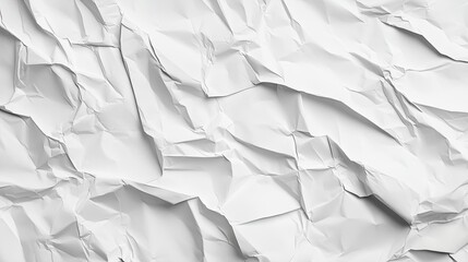 Obraz premium Crumpled paper texture background with fine creases blank white surface seamless design element for creative projects abstract minimalist textures
