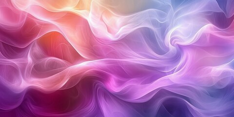 Fototapeta premium A mesmerizing abstract image featuring a dynamic blend of flowing waves in shades of pink, purple, blue, and orange.