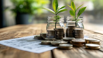 An illustration showing the different types of investment accounts with visuals of how each account type works and its benefits Stock Photo with copy space