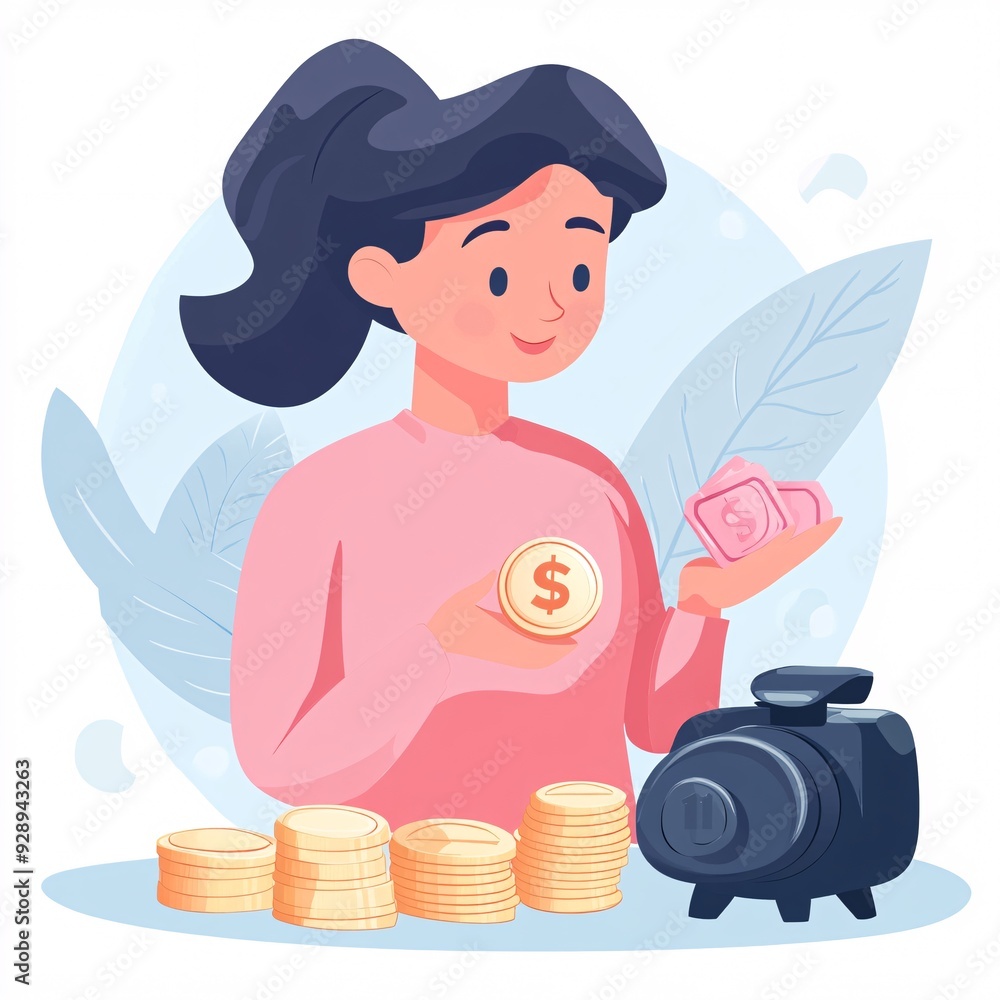 Poster An infographic explaining the benefits of setting financial boundaries with tips on how to manage spending and avoid debt Stock Photo with copy