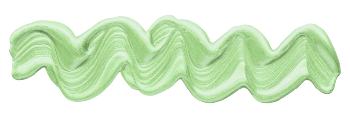 Shiny green brush stroke isolated on transparent background