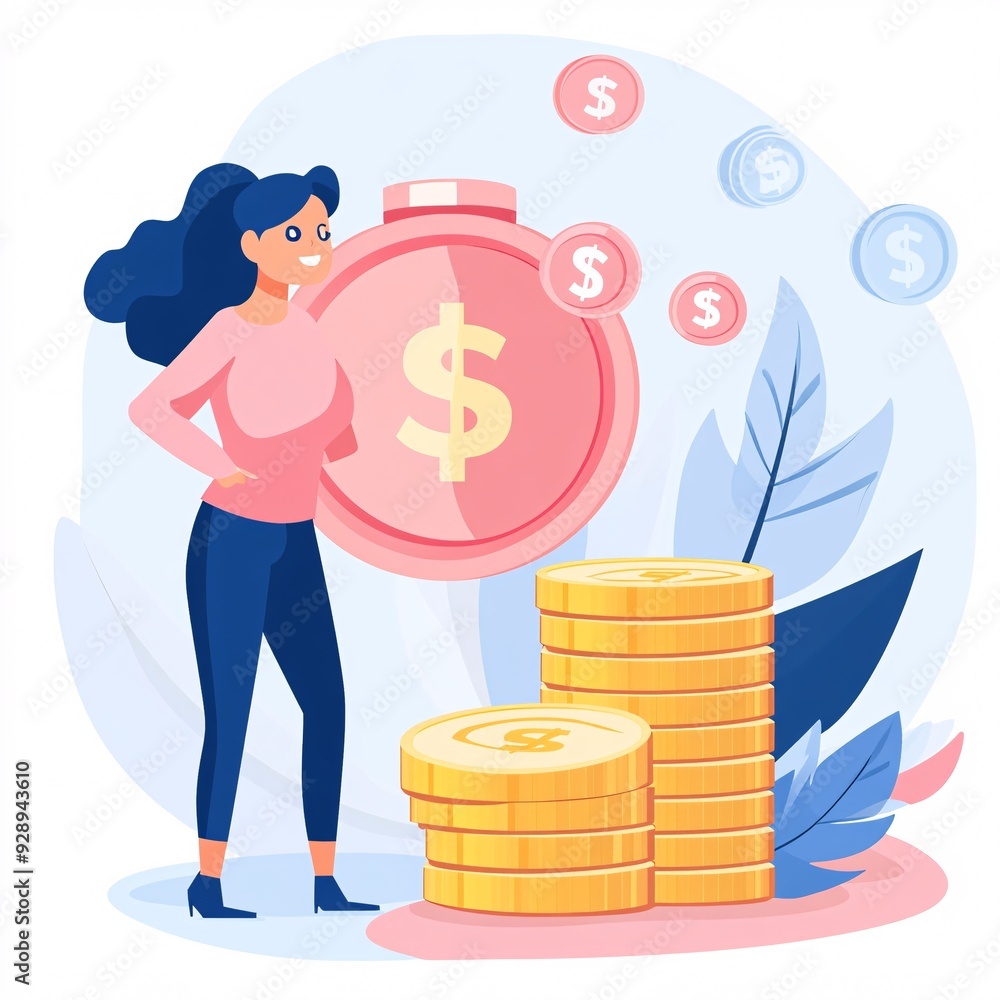 Poster An infographic explaining the benefits of setting financial boundaries with tips on how to manage spending and avoid debt Stock Photo with copy