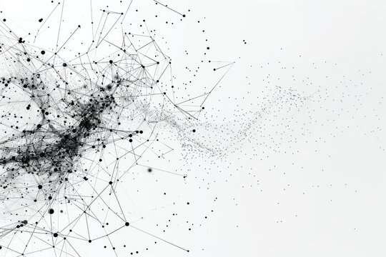 A cluster of black dots on a white background