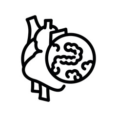 Endocarditis black line icon.