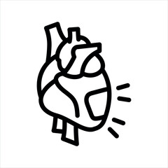 Heart failure line black icon. Signs for web page