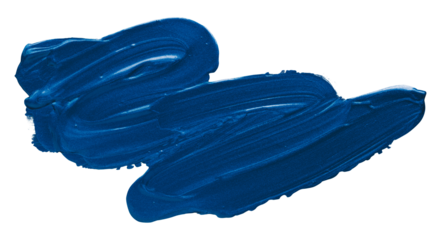Shiny blue brush stroke isolated on transparent background