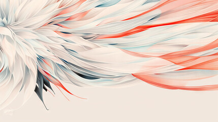   Red-white-blue feathered design on white background with text or image space