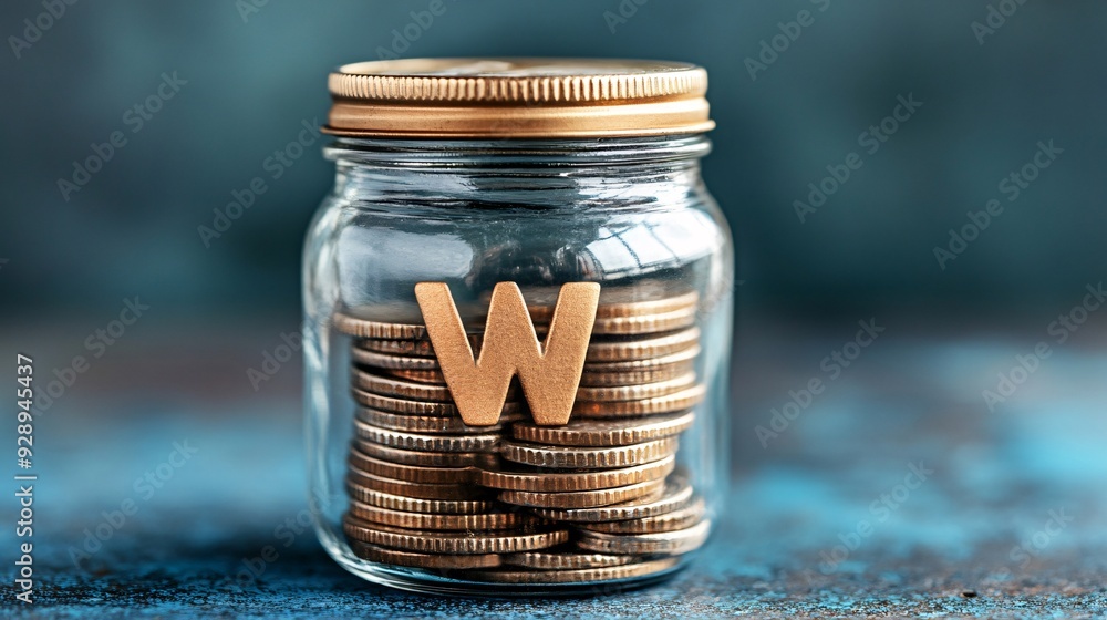 Poster A visual guide explaining how to build a strong financial foundation with tips on budgeting saving and avoiding unnecessary debt Stock Photo with copy space