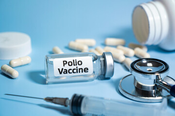 Close-up of Polio Vaccine,Concept of Medical Health