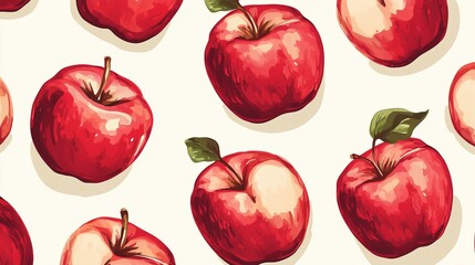 Seamless vector apples pattern