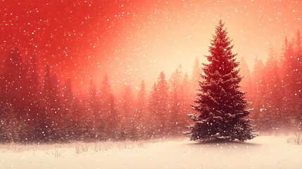 Naklejka premium Christmas tree minimal poster with a contemporary design, featuring a clean layout and Santa Claus arriving, ideal for festive promotions.