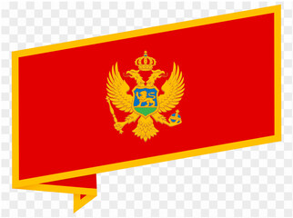 Montenegro flag wave isolated on png or transparent background vector illustration.