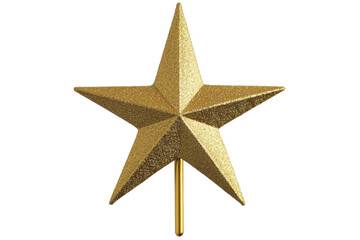 Fototapeta premium A shimmering golden star with geometric facets, perfect for celebratory themes, decorations, or holiday designs.