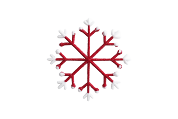 A vibrant red snowflake design, perfect for winter themes, holiday decorations, and festive graphics. Eye-catching and unique.
