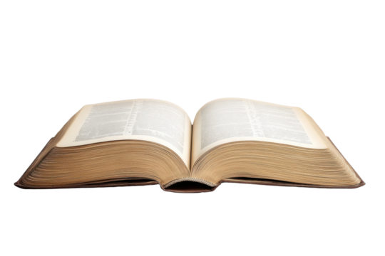 An open book displaying its pages, perfect for illustrating knowledge, education, and reading concepts.