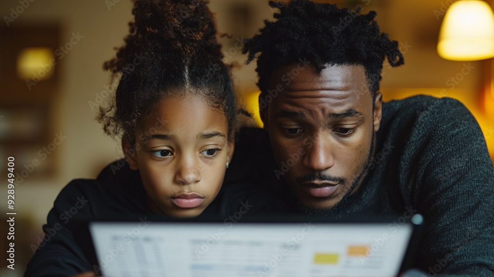 Aufkleber a young couple discussing their financial goals while looking at a spreadsheet on a tablet they are 