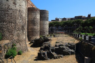 Castello Ursino lava rock in Catania, Italy