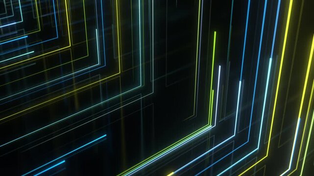 stripes color lines neon seamless light rays path glowing. 3D animation for titles or logo colorful tail.2