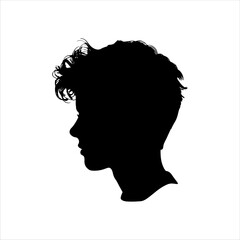Adult head silhouette vector illustration design on white background.