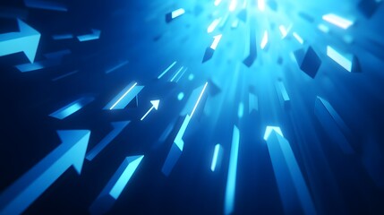 Abstract Blue Glowing Arrow Pattern