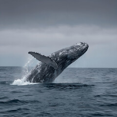 grey whale in the sea