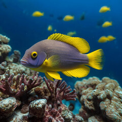 beautiful dottyback fish in water