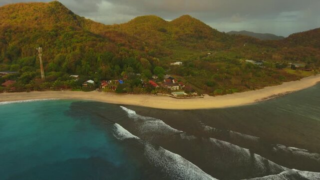 Ocean beach  lombok Mountine nature road motorcycle touring boat