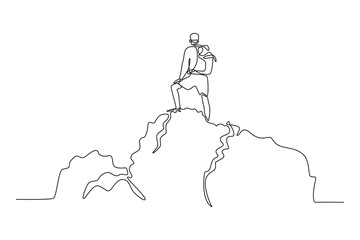 Traveling activity concept.. Single line draw design vector graphic illustration.