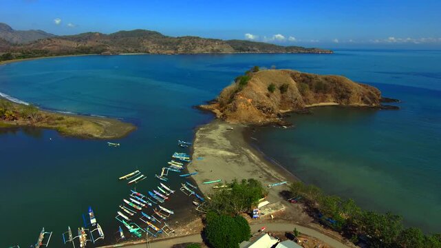 Ocean beach  lombok Mountine nature road motorcycle touring boat
